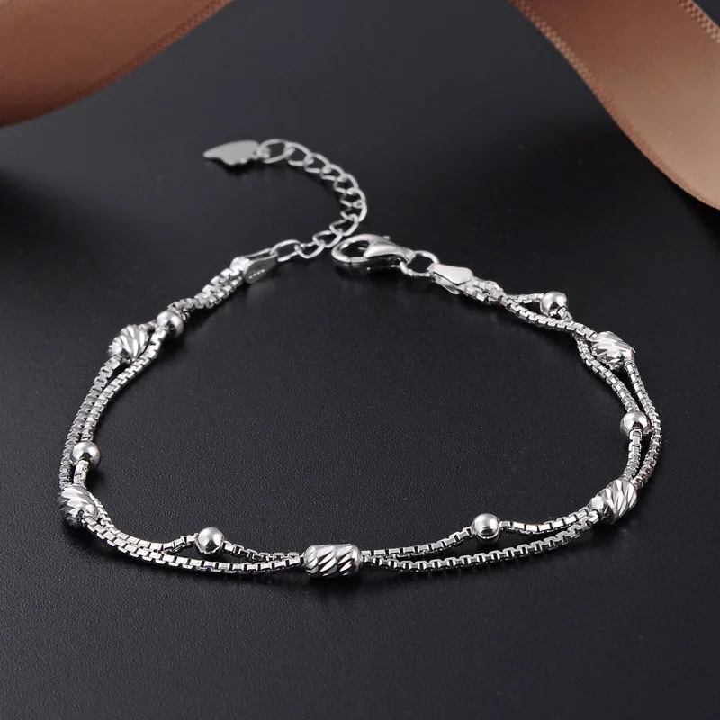 17.5 Cm Wholesale Bracelet Brand Red Women Silver Jewelry 925 Sterling Silver Double Layers Bracelet Bead Female Fashion Jewelry
17.5 Cm Wholesale Bracelet Brand Red Women Silver Jewelry 925 Sterling Silver Double Layers Bracelet Bead Female Fashion Jewelry