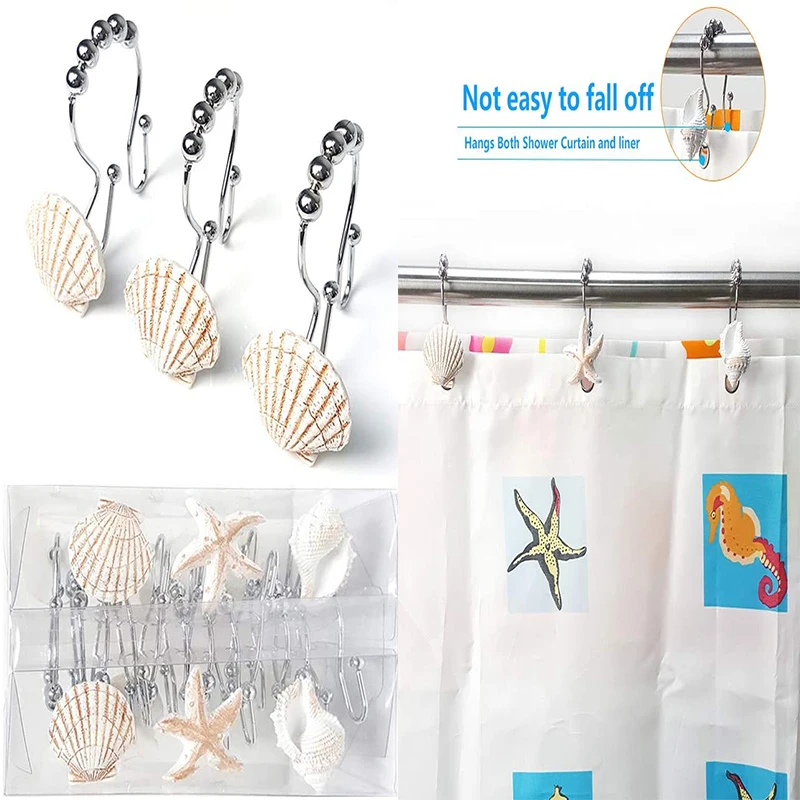 1200 Pcs Ocean Creature Shape Shower Curtain Hooks Decorative Shower Curtain Hooks Double Hooks, Rustproof Metal Curtain Hooks
1200 Pcs Ocean Creature Shape Shower Curtain Hooks Decorative Shower Curtain Hooks Double Hooks, Rustproof Metal Curtain Hooks