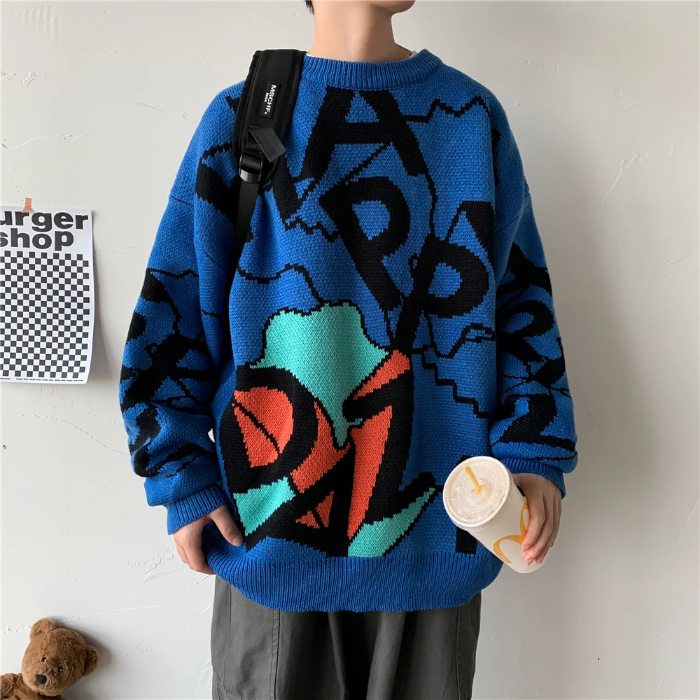 O Neck Printed Knitted Men Sweaters 2020 Autumn New Men's Pullovers Cartoon Man Streetwear Fashion Casual Knitwear 
O Neck Printed Knitted Men Sweaters 2020 Autumn New Men's Pullovers Cartoon Man Streetwear Fashion Casual Knitwear