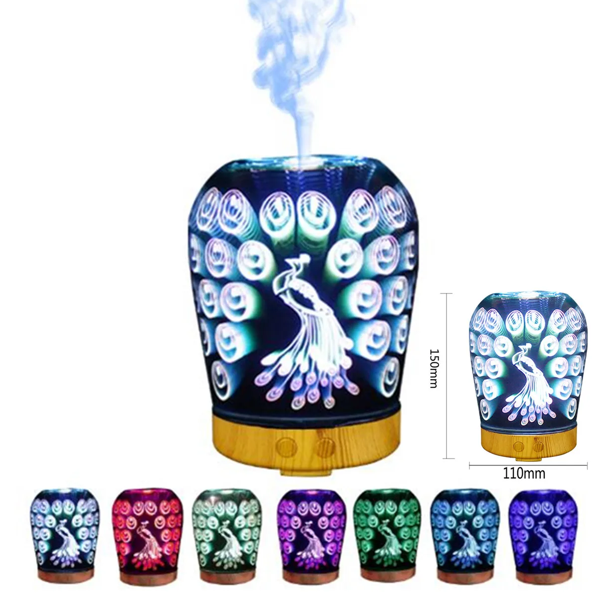 3D LED Light 7 Colors Peacock Ultrasonic Aroma Diffuser Essential Oil Mist Humidifier Aromatherapy Home Small Air Conditioning
3D LED Light 7 Colors Peacock Ultrasonic Aroma Diffuser Essential Oil Mist Humidifier Aromatherapy Home Small Air Conditioning