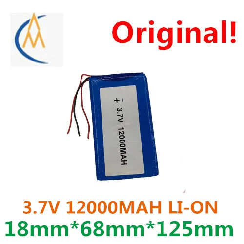 New foot 3.7 V polymer li-ion battery 12000 mah 1868125 tablets intercom LED solar mobile power equipment toy model
New foot 3.7 V polymer li-ion battery 12000 mah 1868125 tablets intercom LED solar mobile power equipment toy model