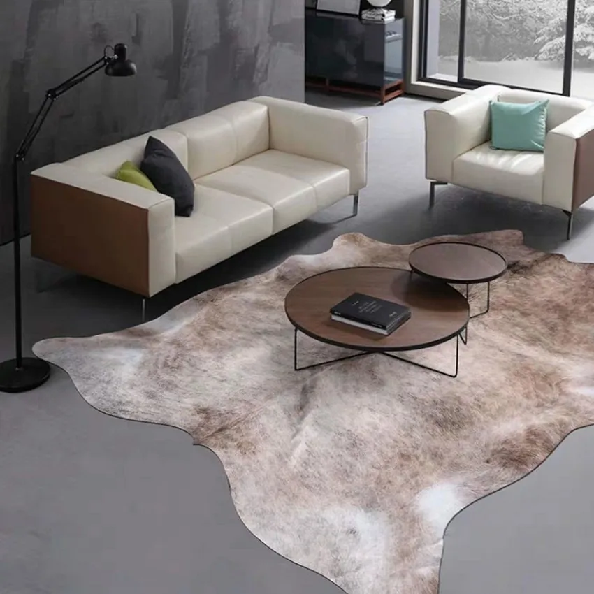 American style natural shaped artificial cowhide skin fur home decoration area rug, faux cowhide skin fur door mat
American style natural shaped artificial cowhide skin fur home decoration area rug, faux cowhide skin fur door mat