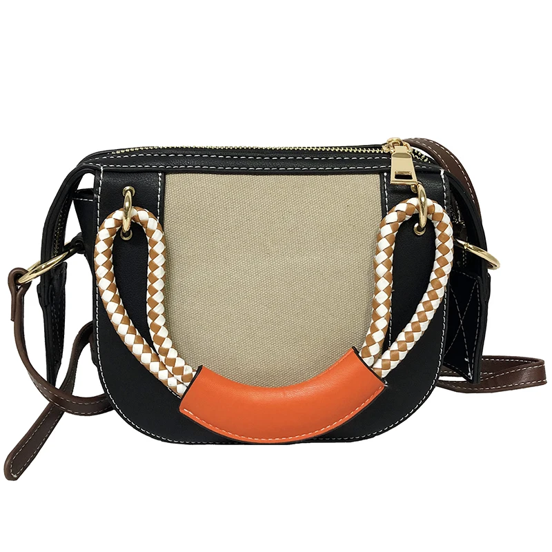 Contrasting Color Linen Stitching Braided Rope Saddle Bag Shoulder Messenger Handbag Female Purses Hand Bags Women 2020
Contrasting Color Linen Stitching Braided Rope Saddle Bag Shoulder Messenger Handbag Female Purses Hand Bags Women 2020