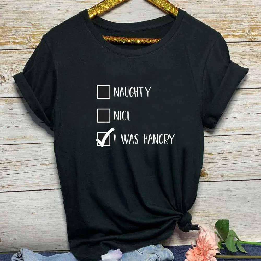I WAS HANGRY Letter Print T Shirt Women Short Sleeve O Neck Loose Tshirt 2021 Summer Fashion Women Tee Shirt Tops Mujer 
I WAS HANGRY Letter Print T Shirt Women Short Sleeve O Neck Loose Tshirt 2021 Summer Fashion Women Tee Shirt Tops Mujer