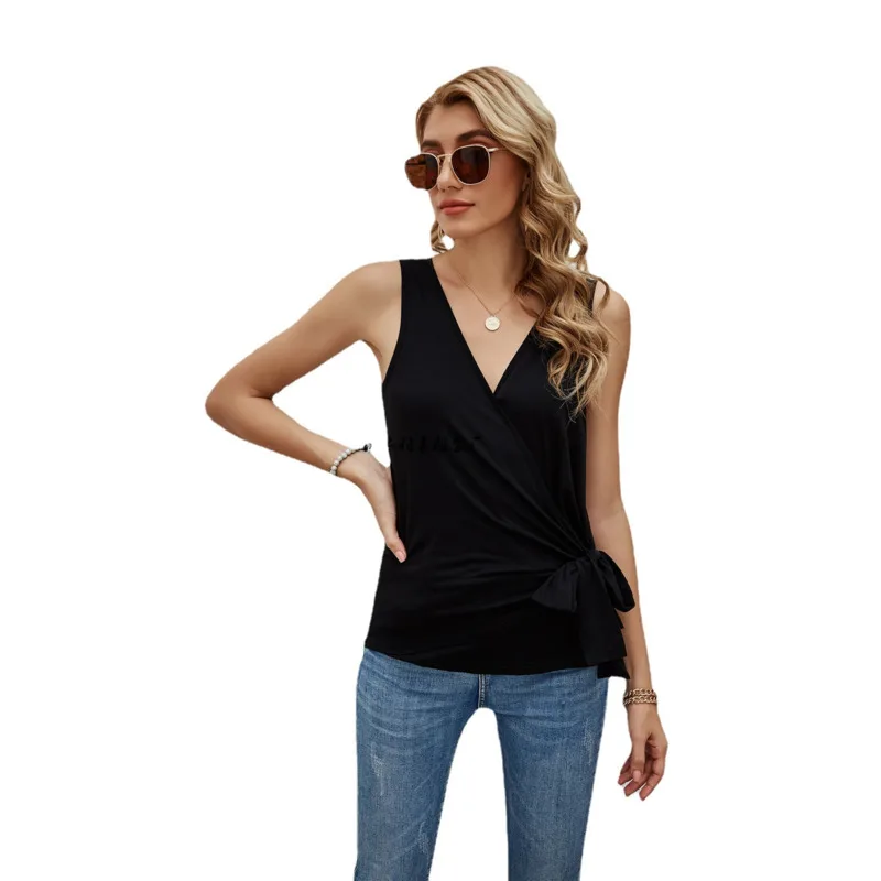 Women's Tank Tops Deep Sexy V-neck Cross Wrap Casual T-shirt Solid Slim Vest For Women 2021 Summer
Women's Tank Tops Deep Sexy V-neck Cross Wrap Casual T-shirt Solid Slim Vest For Women 2021 Summer