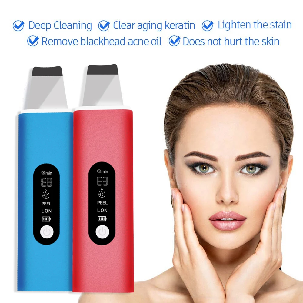

Facial Cleansing Ultrasonic Skin Scrubber Acne Removal Blackheads Peeling Shovel Cleanser Facial Massager Peeling Cleansing