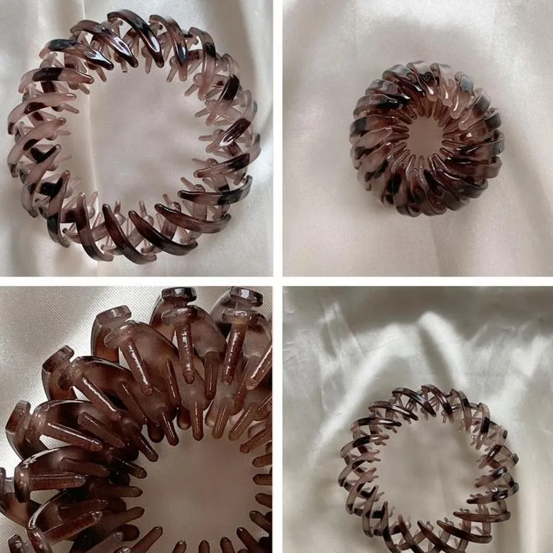 Fashion Women Round Bird Nest Expanding Crystal Hair Claw Horsetail Buckle Clip Accessories Female Ponytail Headwear |