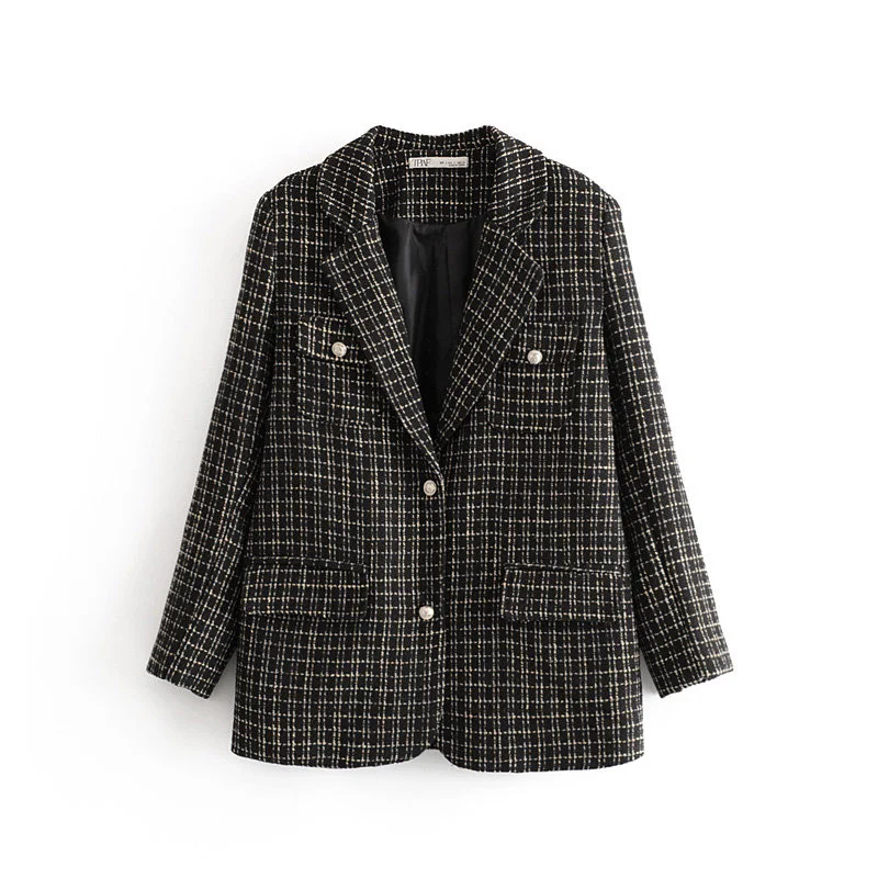 Vintage Twill Tweed Jacket Loose Double Breasted Coat Women Short metal button Jacket 2020 Winter Outwear Women Clothes
Vintage Twill Tweed Jacket Loose Double Breasted Coat Women Short metal button Jacket 2020 Winter Outwear Women Clothes