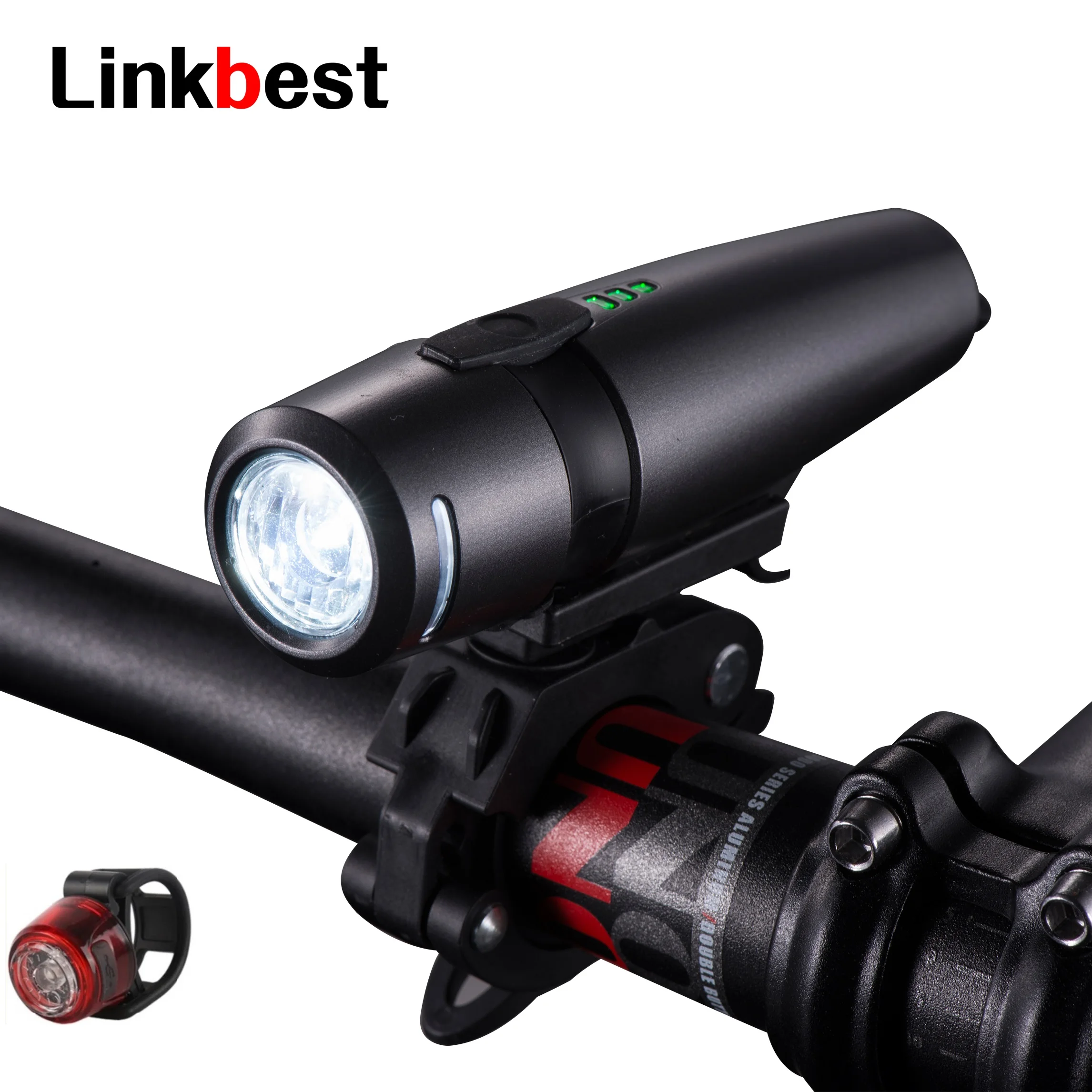 Linkbest 300 Lumens USB Rechargeable Bike Light , Ultra-Compact, Waterproof Safety Bicycle Light Fits ALL Bikes
Linkbest 300 Lumens USB Rechargeable Bike Light , Ultra-Compact, Waterproof Safety Bicycle Light Fits ALL Bikes