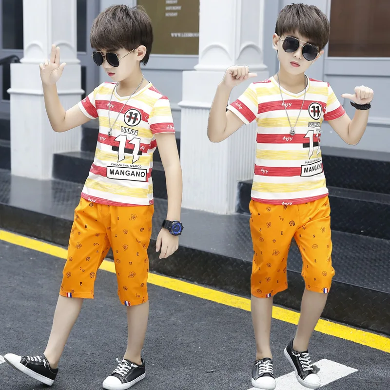 2020 Summer Boys Clothes Sport Suit Set Fashion Casual Short Sleeve O-neck Children's Clothing Set 2 Pieces T-Shirt + Pants
2020 Summer Boys Clothes Sport Suit Set Fashion Casual Short Sleeve O-neck Children's Clothing Set 2 Pieces T-Shirt + Pants