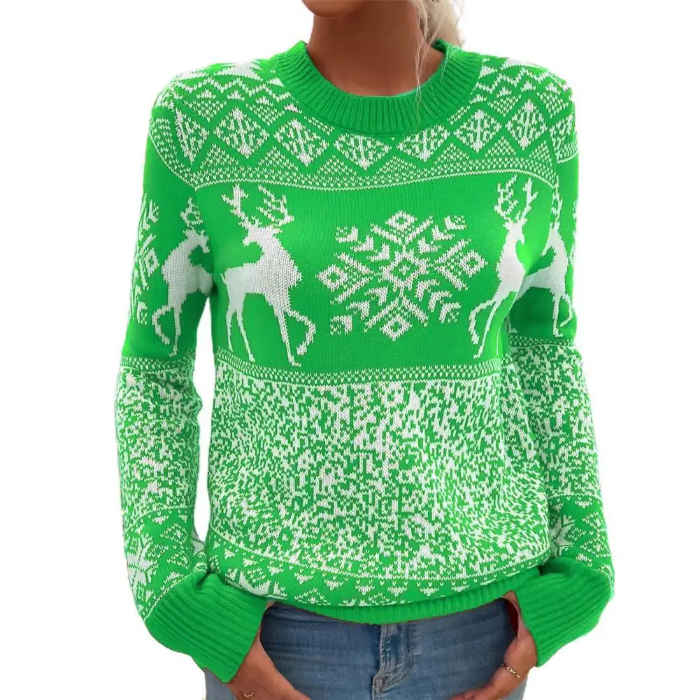 Женский свитер оверсайз с круглым вырезом, яркий трикотажный свитер с принтом в виде снежинок на Рождество
Женский свитер оверсайз с круглым вырезом, яркий трикотажный свитер с принтом в виде снежинок на Рождество