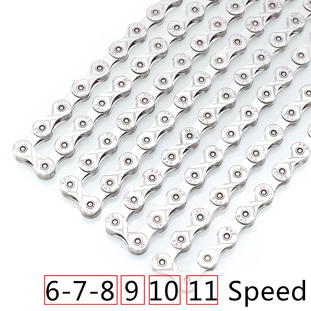 Bicycle Chain 6/7/8 9 10 11 12 speed Plating High End Steel Anti-rust Bike Chain for Mountain Road bike116L
Bicycle Chain 6/7/8 9 10 11 12 speed Plating High End Steel Anti-rust Bike Chain for Mountain Road bike116L