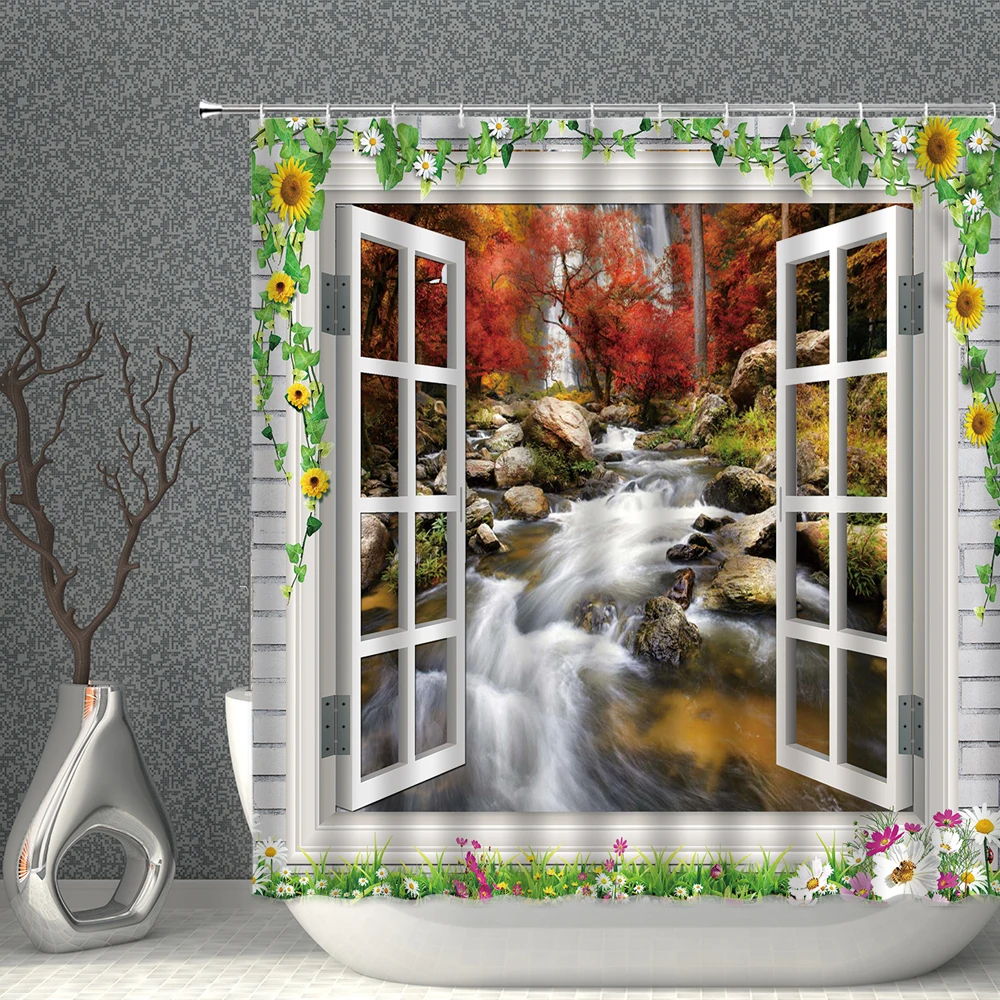 3d Printing Green Forest Waterfall Shower Curtains Waterproof Bathroom Curtain With Hooks Bath Curtain 180*200 Polyester Fabric
3d Printing Green Forest Waterfall Shower Curtains Waterproof Bathroom Curtain With Hooks Bath Curtain 180*200 Polyester Fabric