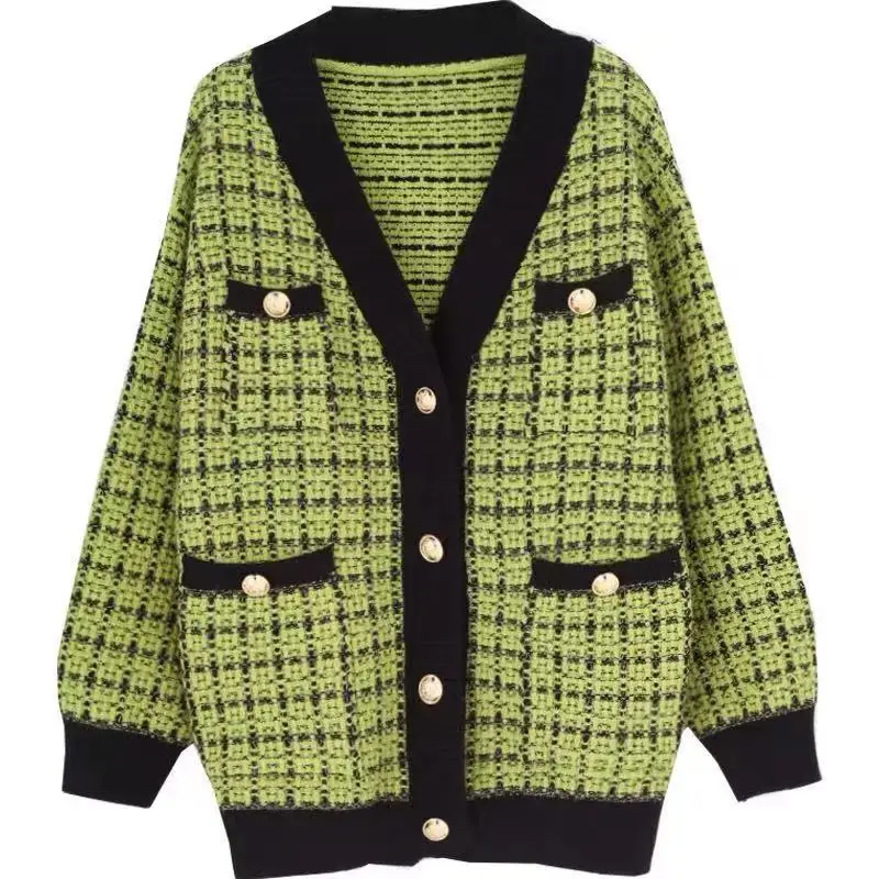 Women Elegant Sweater Retro Cardigans Autumn Winter O-Neck Vintage Knitted Plaid Long Cardigans Overside Loose Knitwear Tops
Women Elegant Sweater Retro Cardigans Autumn Winter O-Neck Vintage Knitted Plaid Long Cardigans Overside Loose Knitwear Tops