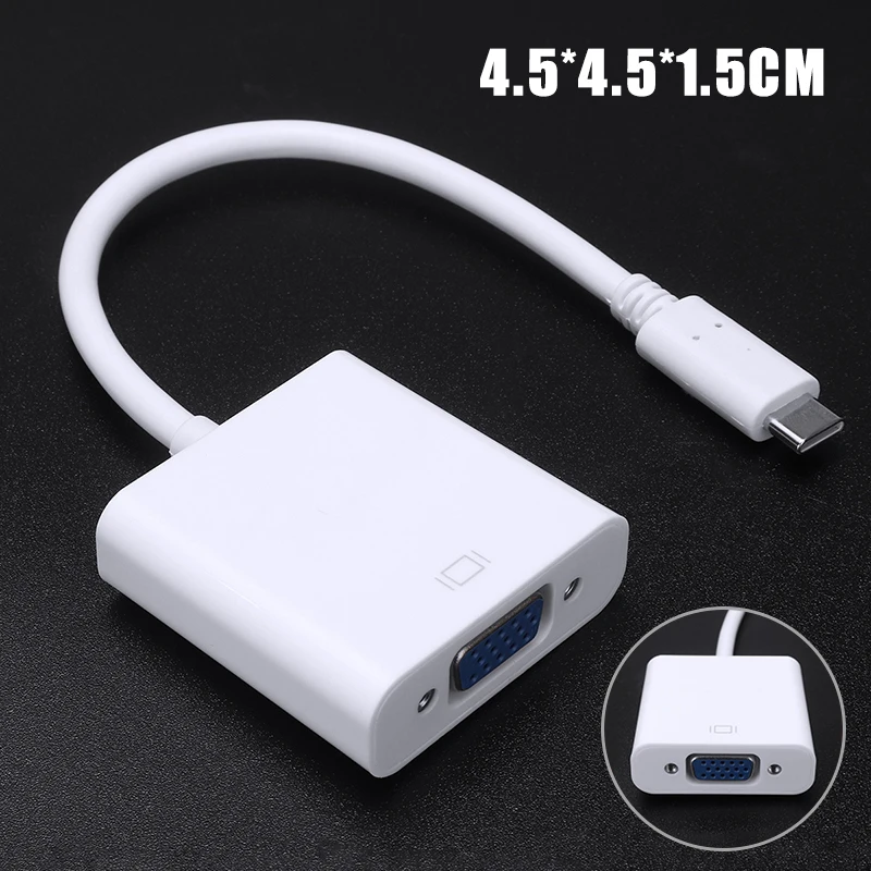 Type-C USB 3.1 to VGA Monitor/Projector Adapter Cable Converter Male to Female Audio Data Cable Type-C to VGA Adapter Converter
Type-C USB 3.1 to VGA Monitor/Projector Adapter Cable Converter Male to Female Audio Data Cable Type-C to VGA Adapter Converter