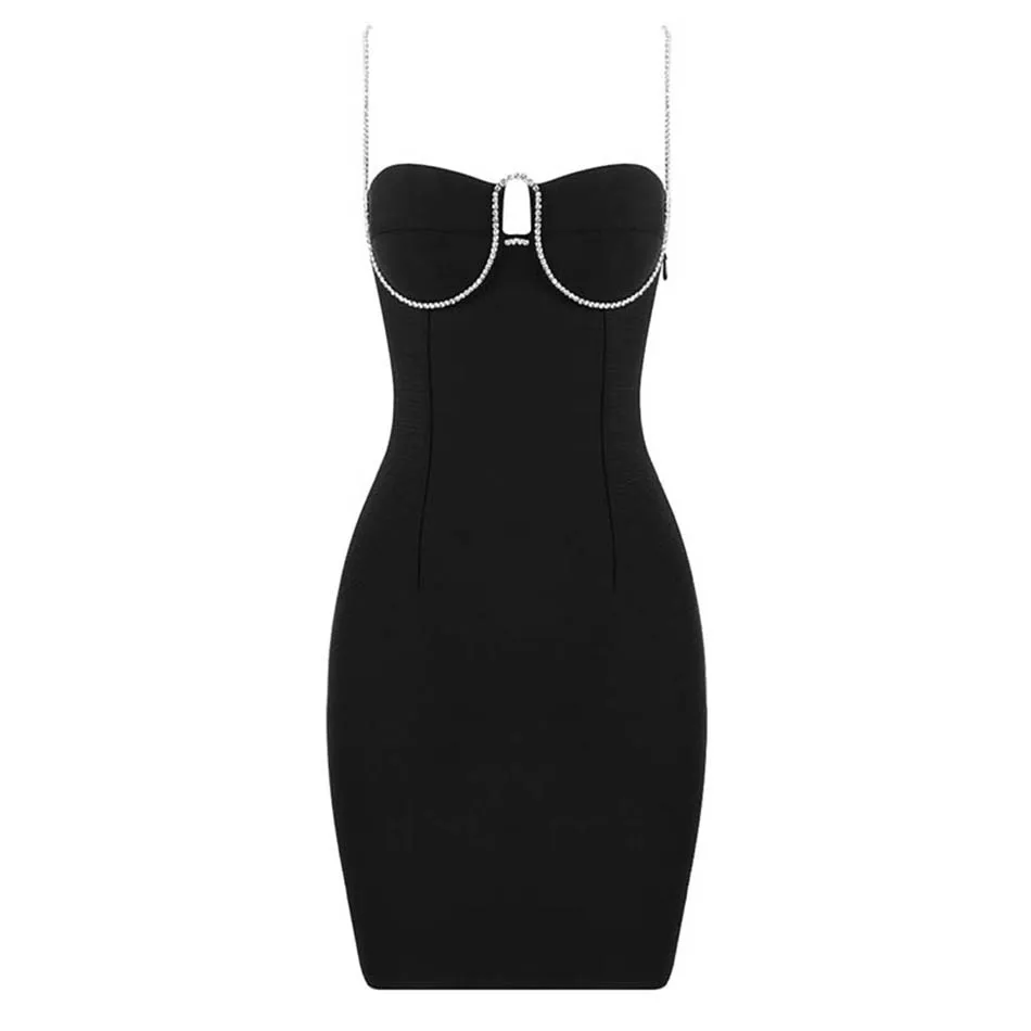High Quality Women's 2021 Summer Sexy Spaghetti Strap Diamond Bandage Dress Black Bodycon Celebrity Club Party Dress Vestidos
High Quality Women's 2021 Summer Sexy Spaghetti Strap Diamond Bandage Dress Black Bodycon Celebrity Club Party Dress Vestidos