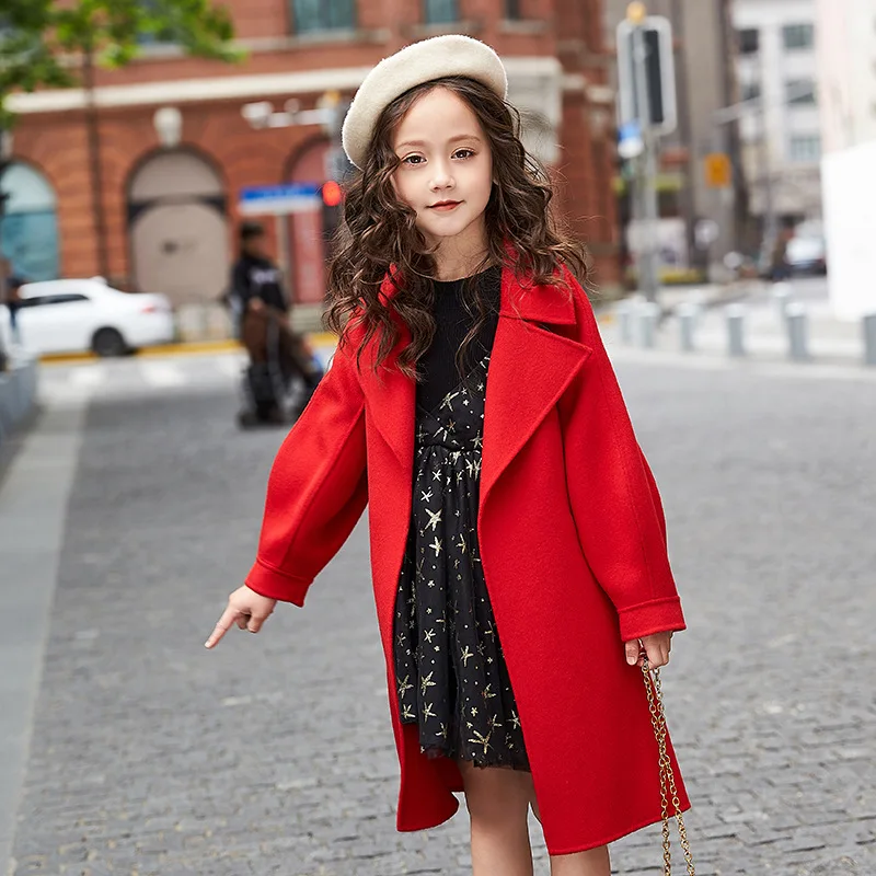 Spring and Autumn New Korean Style Jacket Fashion Plus Velvet Mid-length Windbreaker Casual Children Double-sided Woolen Coat 
Spring and Autumn New Korean Style Jacket Fashion Plus Velvet Mid-length Windbreaker Casual Children Double-sided Woolen Coat