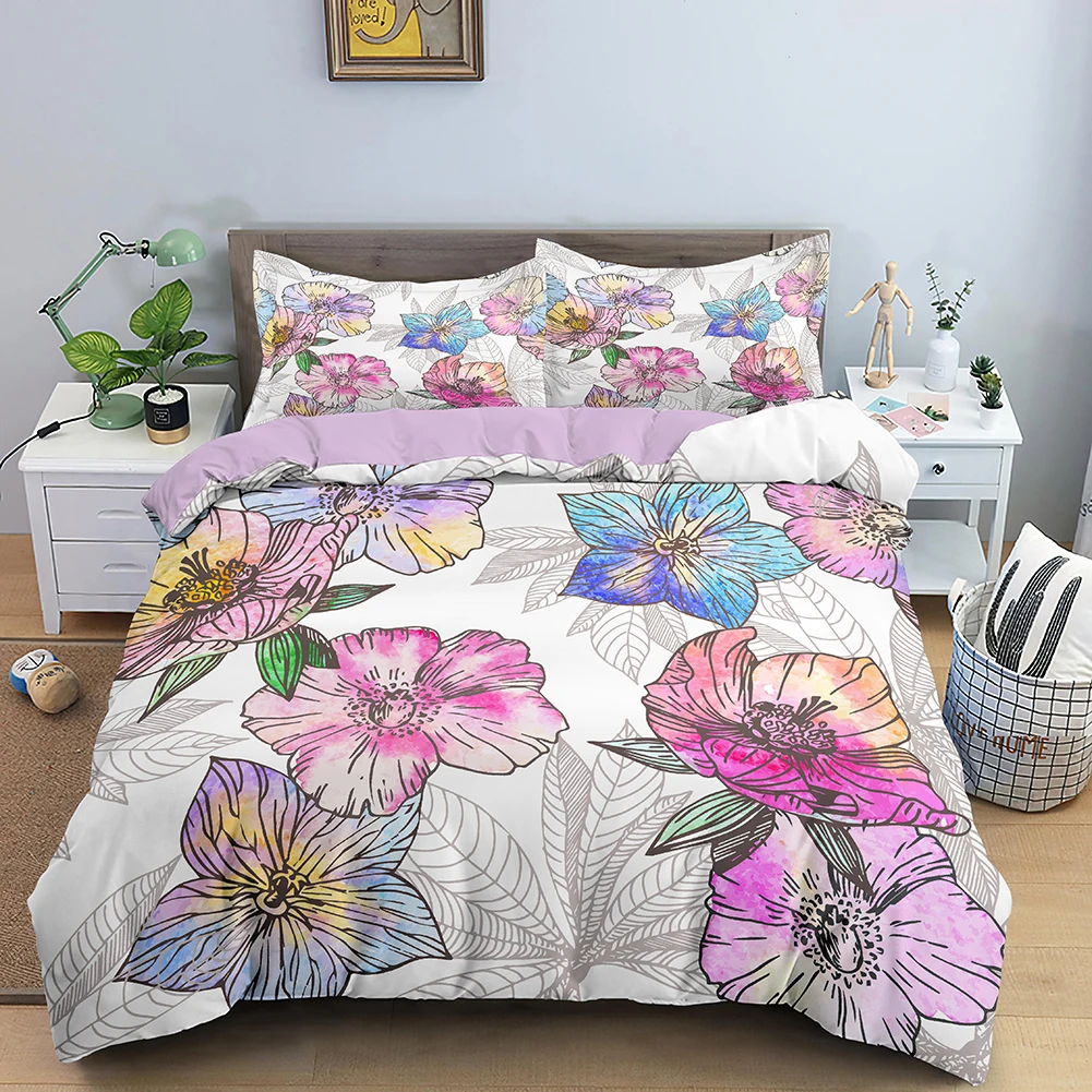 Flower Bedding Sets Duvet Cover Set With Pillowcase Single/Double/King Size Soft For Home Textile Of Bedding Set Cover 2/3Pcs
Flower Bedding Sets Duvet Cover Set With Pillowcase Single/Double/King Size Soft For Home Textile Of Bedding Set Cover 2/3Pcs