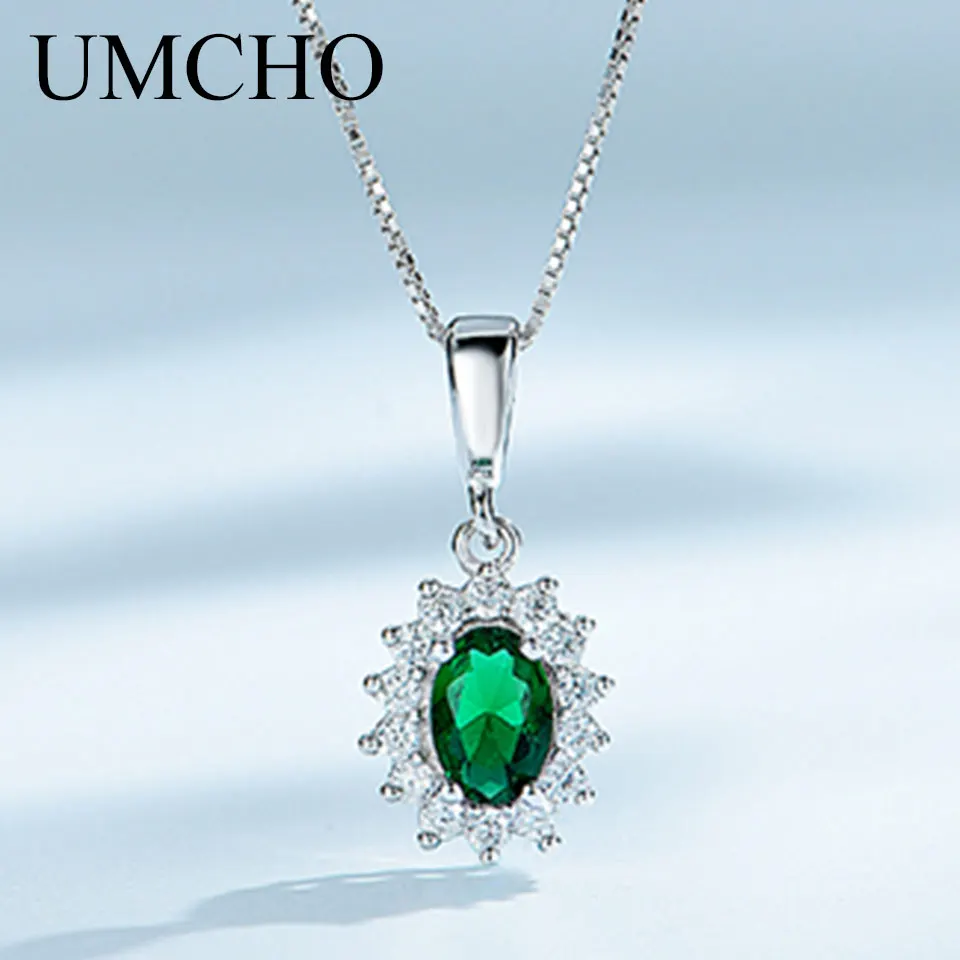 UMCHO Pure 925 Sterling Silver Necklace Rich Emerald Color Pendants Necklaces For Women Mother's Day Gift Fine Jewelry
UMCHO Pure 925 Sterling Silver Necklace Rich Emerald Color Pendants Necklaces For Women Mother's Day Gift Fine Jewelry