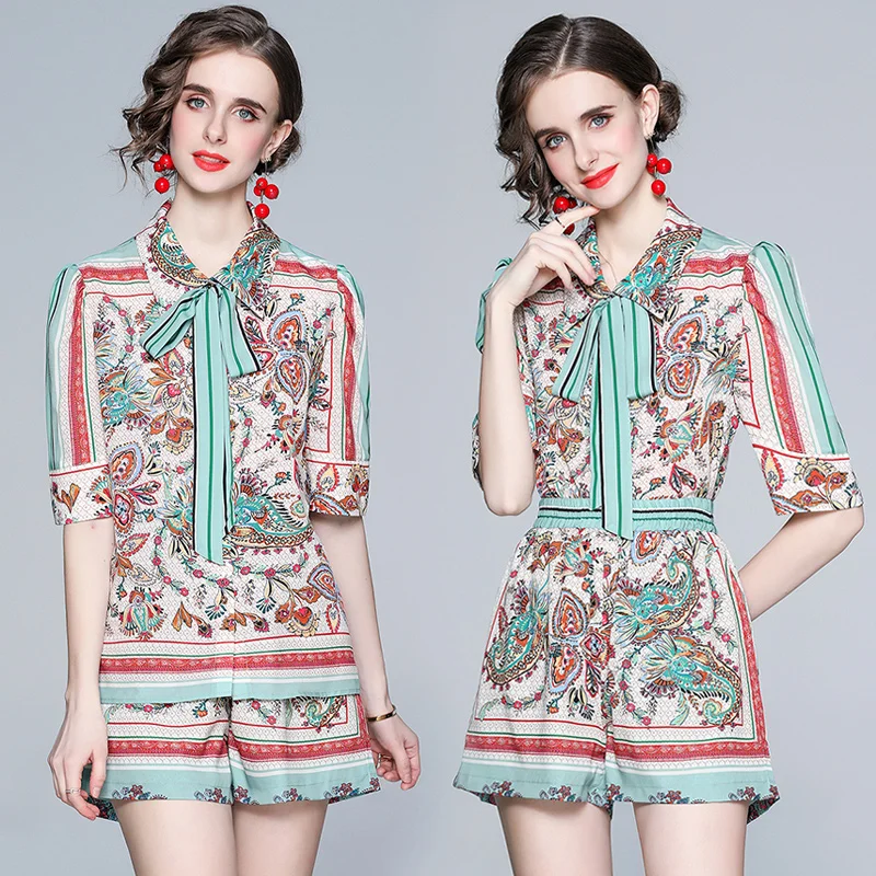 2 Piece Women Set Summer Single Breasted O-Neck Casual Shorts Designer Sashes Slim Shirt Sleeve Print Office Lady Elegant Causal
2 Piece Women Set Summer Single Breasted O-Neck Casual Shorts Designer Sashes Slim Shirt Sleeve Print Office Lady Elegant Causal