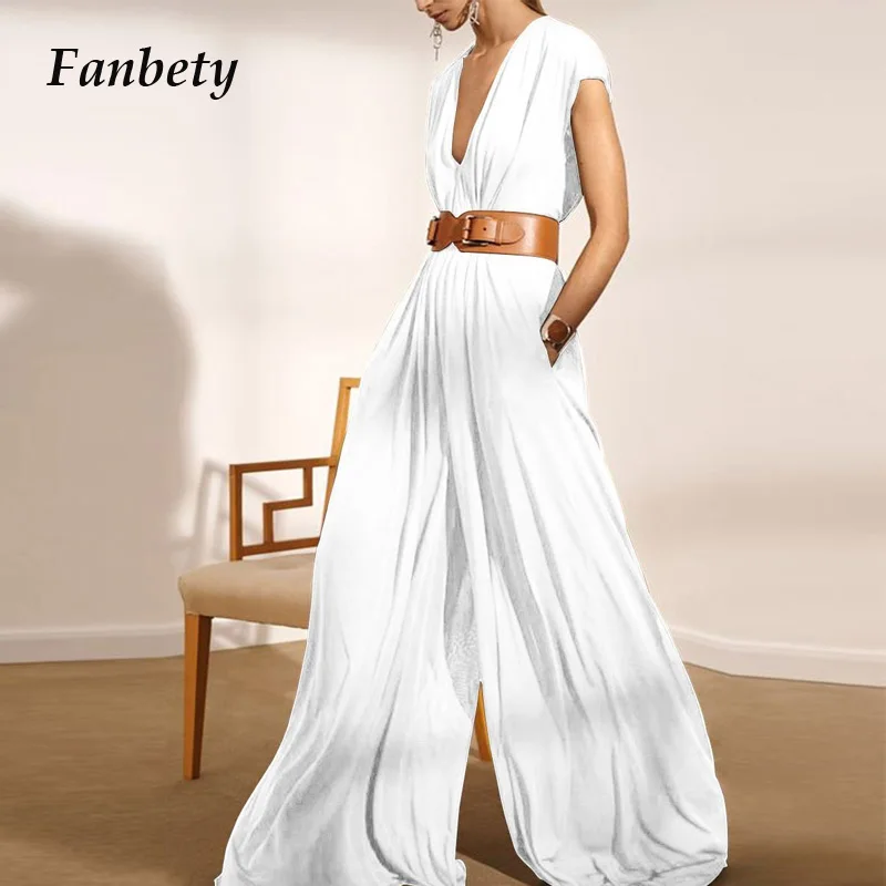 Fashion Casual Pocket Loose Jumpsuit 2021 Summer Women Elegant Soft Wide Leg Rompers Lady Sexy V-Neck Sleeveless Party Playsuits
Fashion Casual Pocket Loose Jumpsuit 2021 Summer Women Elegant Soft Wide Leg Rompers Lady Sexy V-Neck Sleeveless Party Playsuits