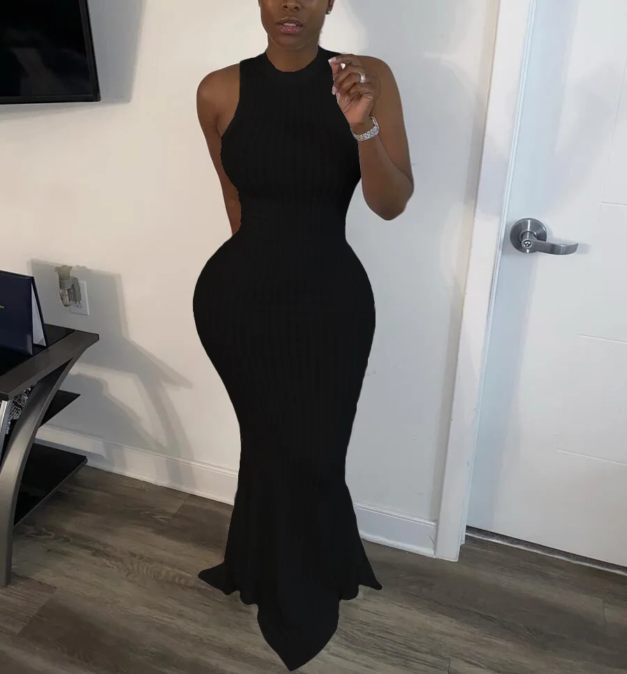 Fishtail Maxi Dress for Women Long Mermaid Skirt Pit Striped Cloth Solid Color Sleeveless Round Neck Vintage Tank Summer 2021
Fishtail Maxi Dress for Women Long Mermaid Skirt Pit Striped Cloth Solid Color Sleeveless Round Neck Vintage Tank Summer 2021