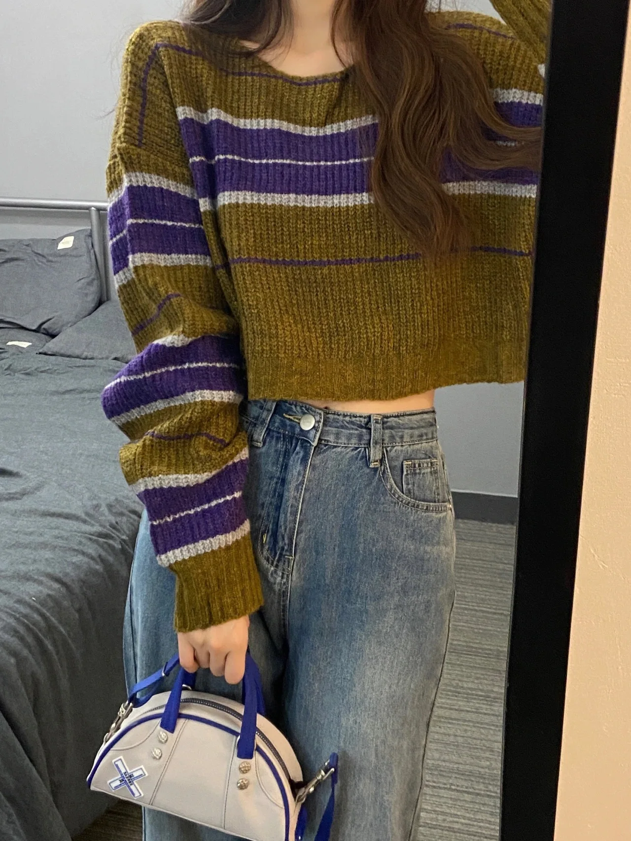 2021 Autumn and Winter Fashion Casual Cotton Knitted Striped Top + Jjeans Two-piece Suit Women Clothes
2021 Autumn and Winter Fashion Casual Cotton Knitted Striped Top + Jjeans Two-piece Suit Women Clothes
