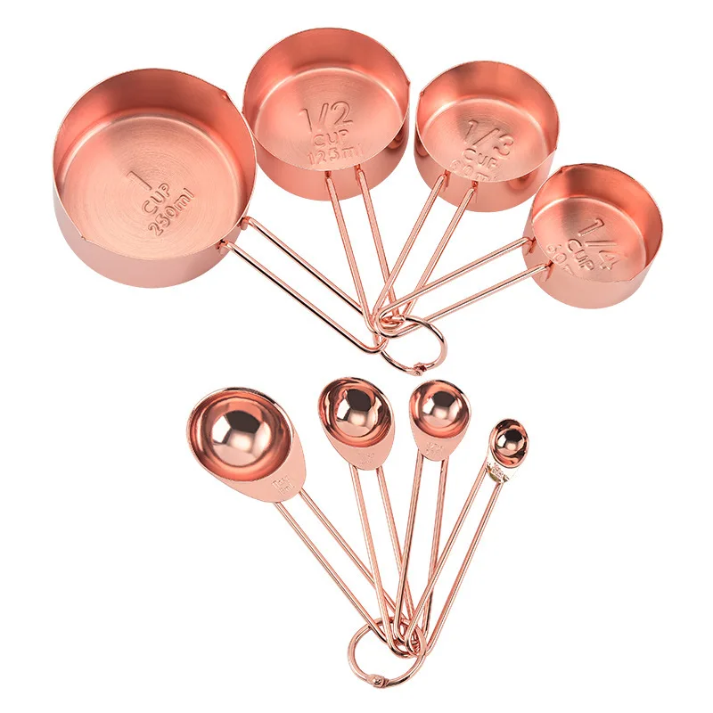 8PCS Kitchen Accessories Baking Tea Coffee Spoon Measuring Tools Stainless Steel Measuring Spoons Set Rose Gold Measuring Cups
8PCS Kitchen Accessories Baking Tea Coffee Spoon Measuring Tools Stainless Steel Measuring Spoons Set Rose Gold Measuring Cups