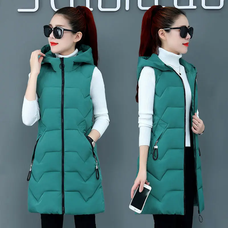 Autumn Winter Women Long Parkas Vest Warm Solid Zipper Hooded Down Coat Parka Ladies Sleeveless Waistcoat Jacket Outwear X52
Autumn Winter Women Long Parkas Vest Warm Solid Zipper Hooded Down Coat Parka Ladies Sleeveless Waistcoat Jacket Outwear X52