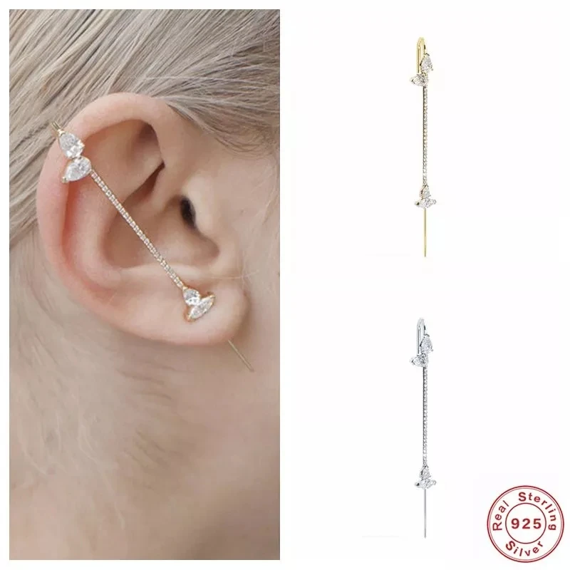 Aide 925 серебро циркон серьги гвоздики для Для женщин слуховая косточка альпинист