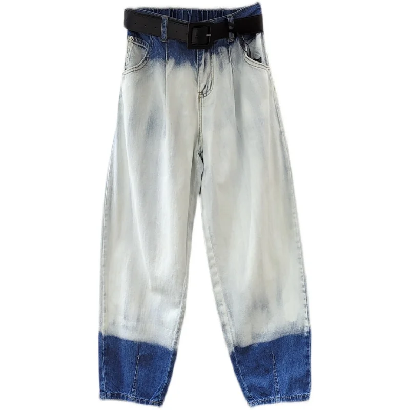 Gradient Denim Pants Women Contrast Color Casual Harem Pant Femme 2021 Autumn New High Waist Loose Jeans Streetwear
Gradient Denim Pants Women Contrast Color Casual Harem Pant Femme 2021 Autumn New High Waist Loose Jeans Streetwear