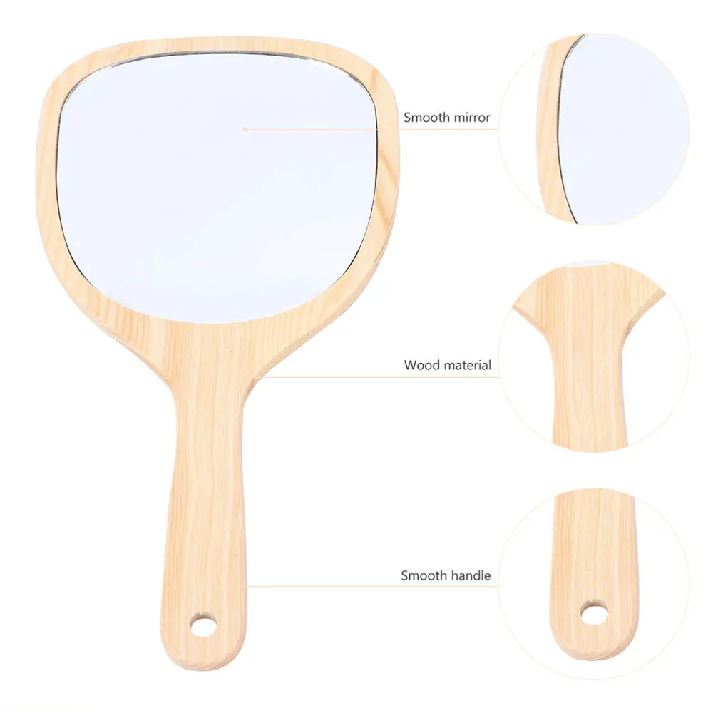 Cosmetic Wooden Handle Mirror Portable Creative Makeup Mirror for 
Cosmetic Wooden Handle Mirror Portable Creative Makeup Mirror for