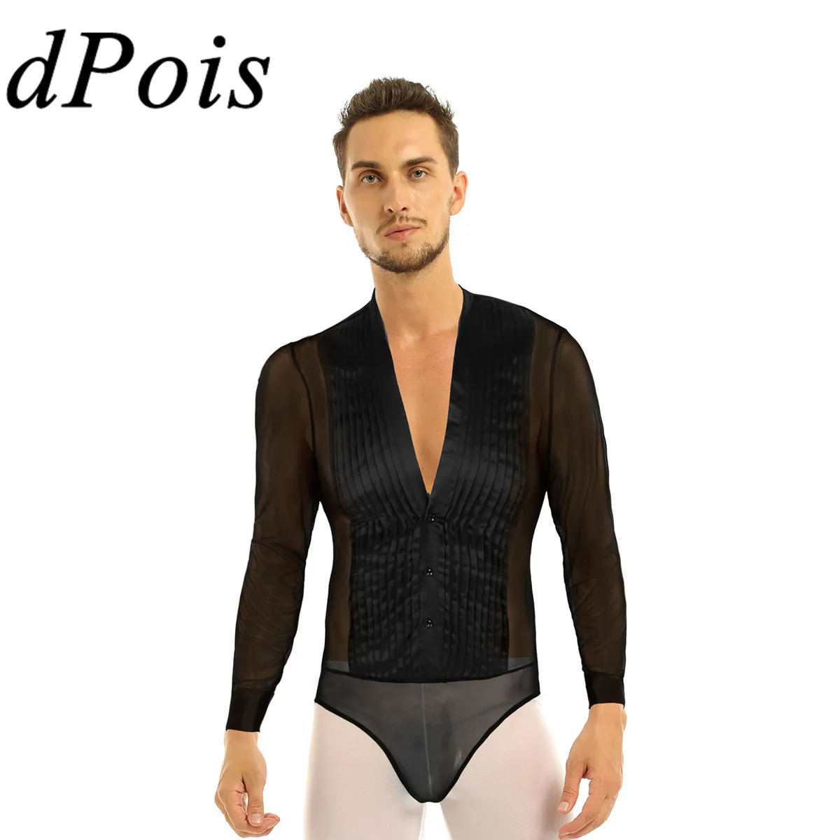 Mens One Piece Latin Bodysuit Shirt Tops Male See Through Sheer Mesh Leotards Professional Ballroom Tango Samba Dance Costume
Mens One Piece Latin Bodysuit Shirt Tops Male See Through Sheer Mesh Leotards Professional Ballroom Tango Samba Dance Costume
