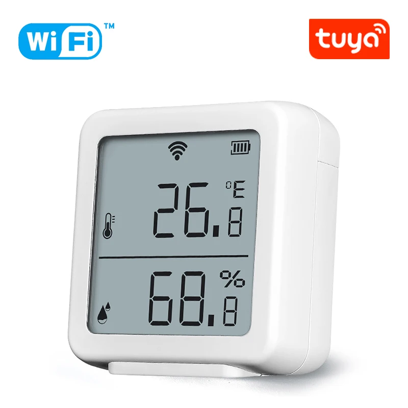 Датчик температуры и влажности Tuya Wi-Fi комнатный гигрометр термометр с поддержкой