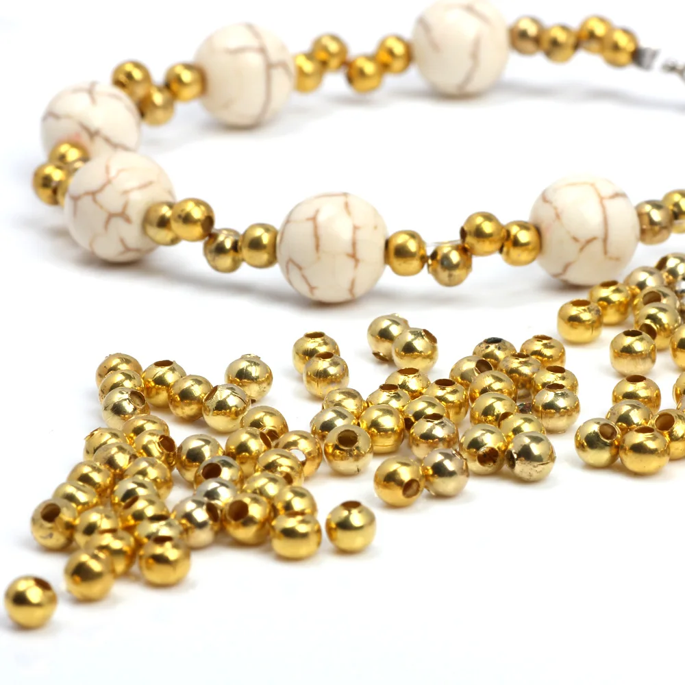 Iron Round 2.0/2.4/3.0/4.0/5.0/8.0mm Plating Gold Color Spaced Beads Bracelet Necklace Earring DIY Jewelry Making Necessity
Iron Round 2.0/2.4/3.0/4.0/5.0/8.0mm Plating Gold Color Spaced Beads Bracelet Necklace Earring DIY Jewelry Making Necessity