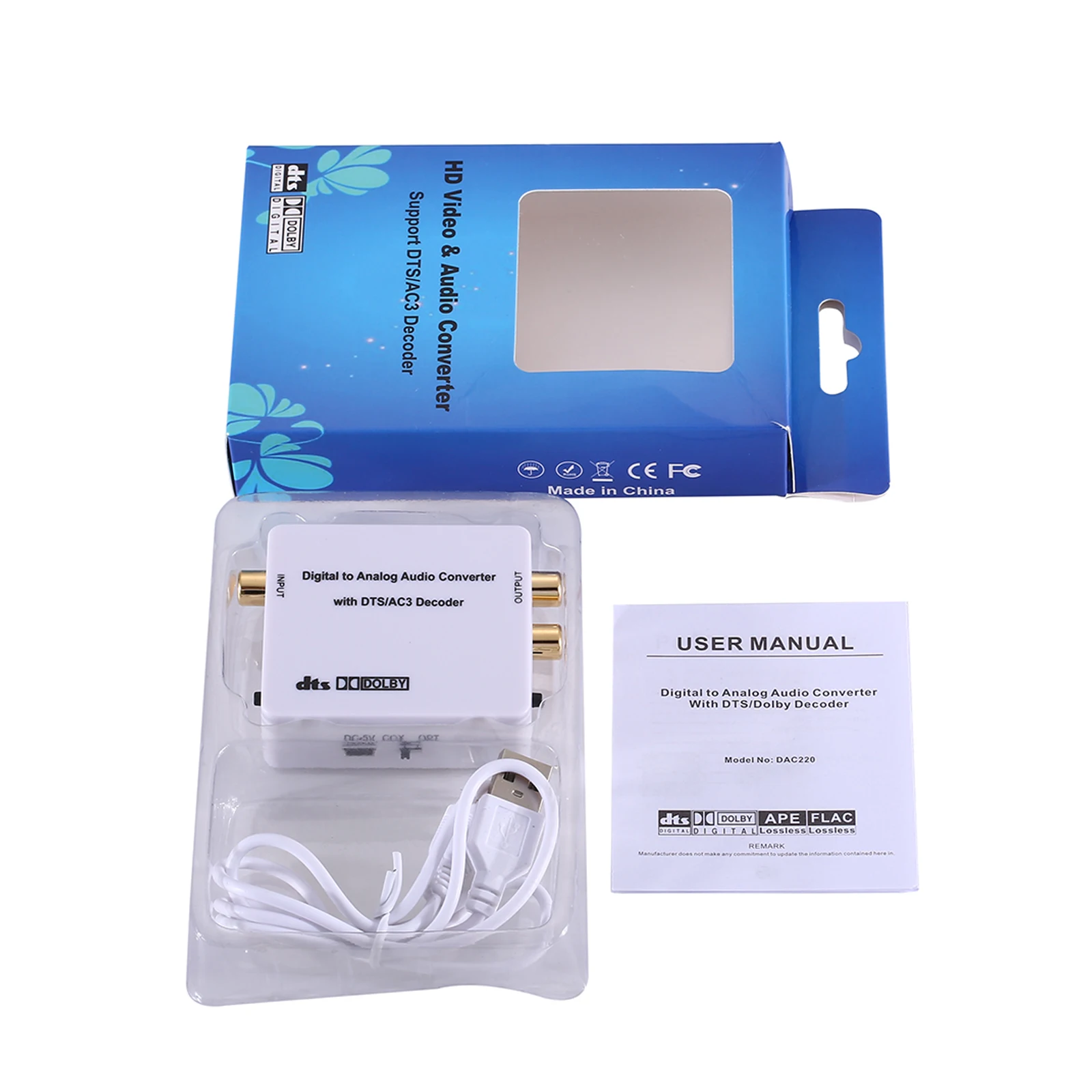 White/Black Digital To Analog Audio DAC Converter DAC220 DTS/AC3 2.0CH Audio Decoder
White/Black Digital To Analog Audio DAC Converter DAC220 DTS/AC3 2.0CH Audio Decoder