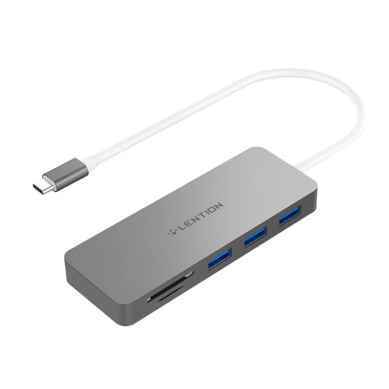 LENTION C15 Multi-Port Type C Adapter SD Card Reader USB C Hub with 3 USB 3.0 SD/ Microphone Compatible Laptop USB 3.0 Adapter
LENTION C15 Multi-Port Type C Adapter SD Card Reader USB C Hub with 3 USB 3.0 SD/ Microphone Compatible Laptop USB 3.0 Adapter