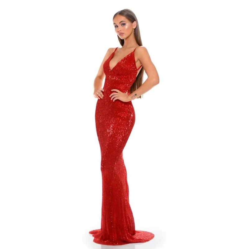 sexy red Sequined Evening maxi dress Backless Deep V Neck wedding party dress sleeveless floor length mermaid dress gown
sexy red Sequined Evening maxi dress Backless Deep V Neck wedding party dress sleeveless floor length mermaid dress gown