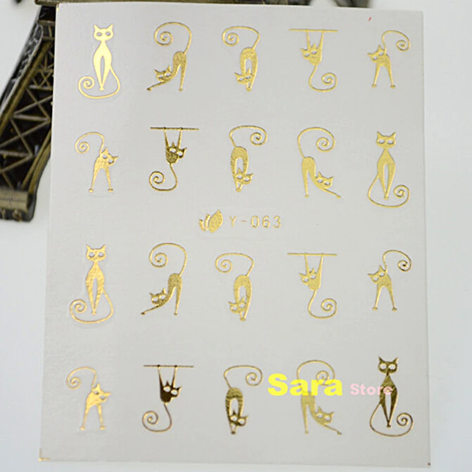 1sheet Fashion Tips Nail Art Foil Polish Sexy GOLD Cute Cat Design Water Transfer Stickers Decal DIY Manicure Decoration SAY063
1sheet Fashion Tips Nail Art Foil Polish Sexy GOLD Cute Cat Design Water Transfer Stickers Decal DIY Manicure Decoration SAY063