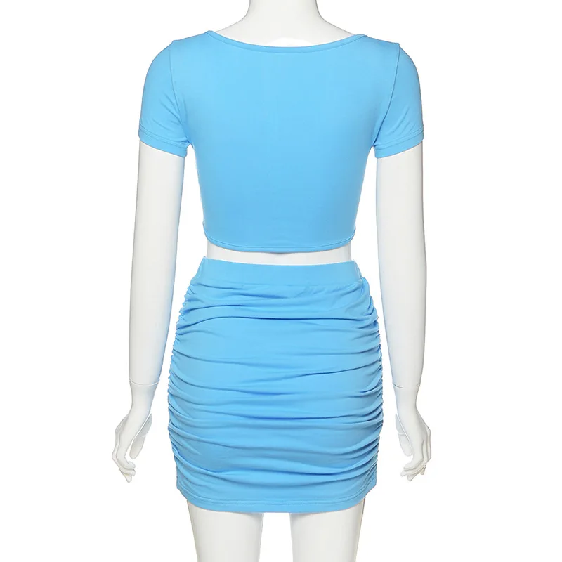 Solid Color V-Neck Short Sleeve Two Piece Set Women Sexy Crop Top And Mini Skirt Women Summer Fashion 2 Piece Set Women
Solid Color V-Neck Short Sleeve Two Piece Set Women Sexy Crop Top And Mini Skirt Women Summer Fashion 2 Piece Set Women
