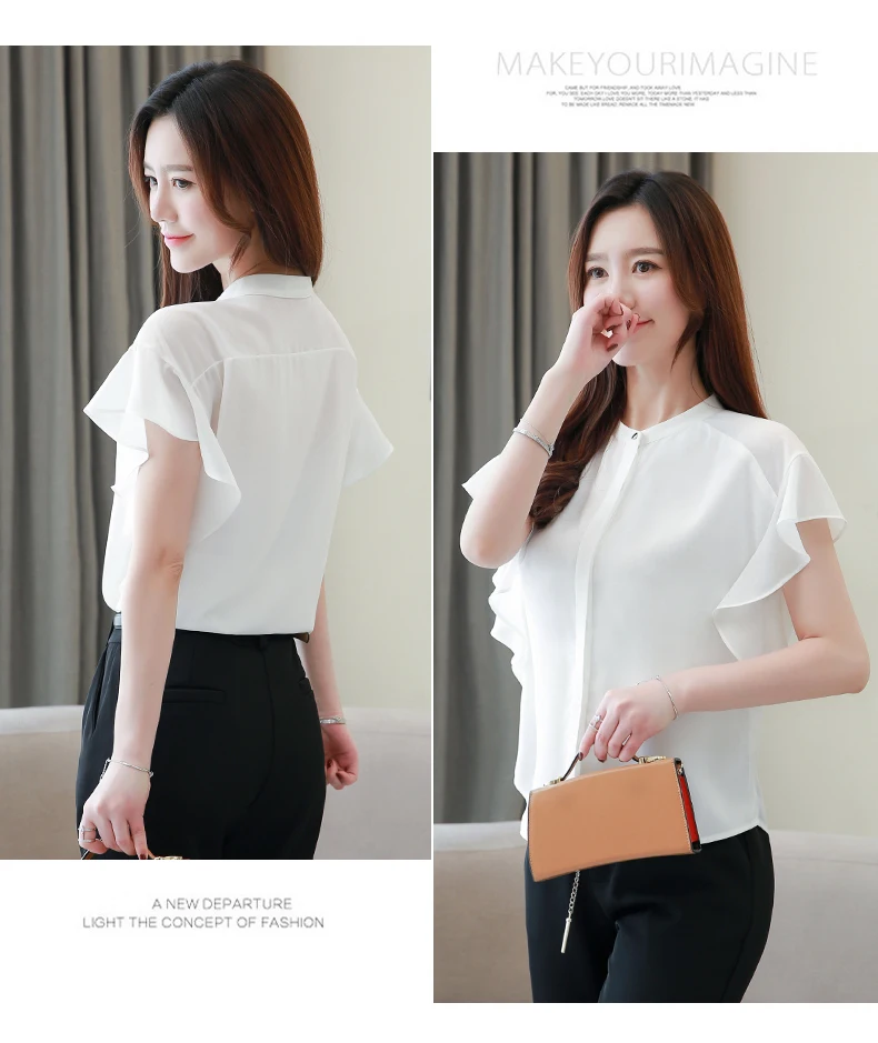 Houthion New Chiffon Women's Blouses O-neck Slim Solid Blouse Summer Butterfly Sleeve Regular Fashion Shirt Short Sleeve Top
Houthion New Chiffon Women's Blouses O-neck Slim Solid Blouse Summer Butterfly Sleeve Regular Fashion Shirt Short Sleeve Top
