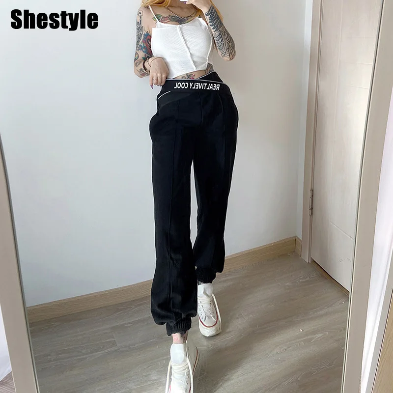Shestyle Women Pants Hip Hop Black 2020 Streetwear Casual Loose High Waist Letter Printed Pockets Jogger Pants Cool Trousers
Shestyle Women Pants Hip Hop Black 2020 Streetwear Casual Loose High Waist Letter Printed Pockets Jogger Pants Cool Trousers