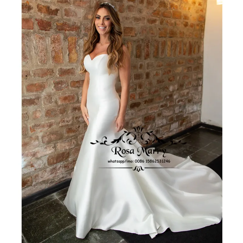 Sexy Backless Plus Size Mermaid Wedding Dresses 2020 Cheap White Satin Country Beach Vestido De Novia Bridal Gowns
Sexy Backless Plus Size Mermaid Wedding Dresses 2020 Cheap White Satin Country Beach Vestido De Novia Bridal Gowns