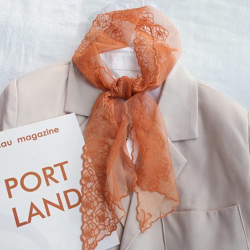 2021Korean New Lace small Rose Embroidery narrow long scarf women's decorative small scarf pure color hair decoration silk scarf
2021Korean New Lace small Rose Embroidery narrow long scarf women's decorative small scarf pure color hair decoration silk scarf