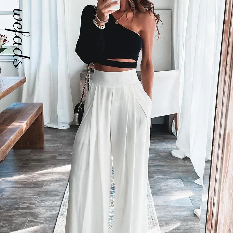 Wefads Women's Two Piece Set Solid Colour Long Sleeve Sexy One-shoulder Top And Long Pants Sets
Wefads Women's Two Piece Set Solid Colour Long Sleeve Sexy One-shoulder Top And Long Pants Sets