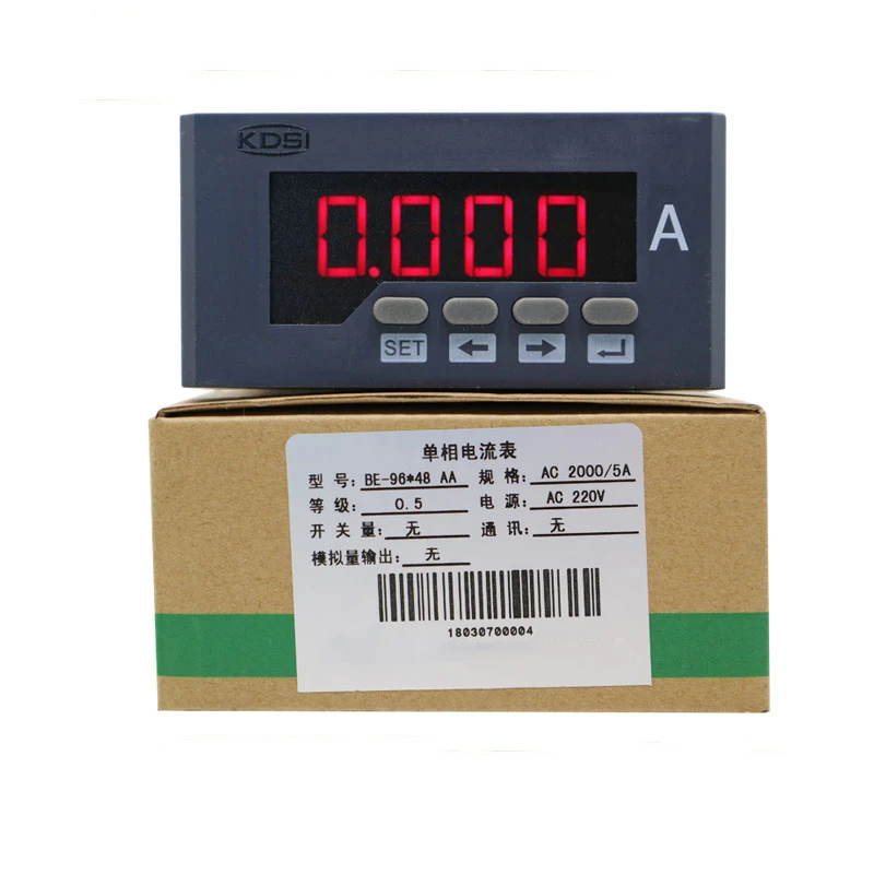 Цифровой Дисплей однофазного амперметра переменного тока BE-96*48 AA5A, источник питания 220 В
Цифровой Дисплей однофазного амперметра переменного тока BE-96*48 AA5A, источник питания 220 В