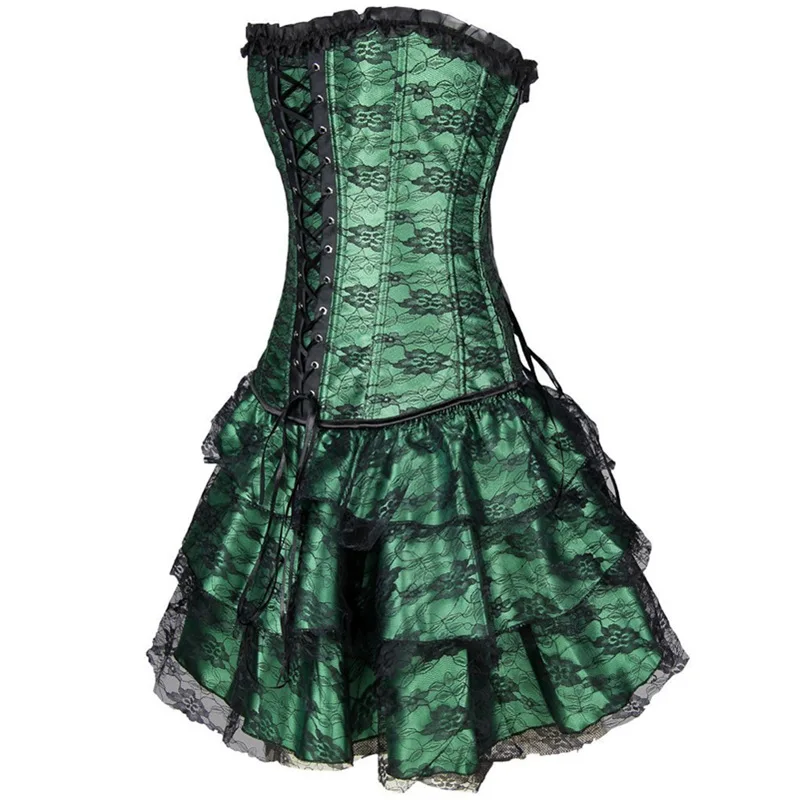 Vintage Corset Sexy Dress Lace Evening Plus Size Costume Bustier Overbust Burlesque Corselet Lingerie Mini Skirt Sets Women
Vintage Corset Sexy Dress Lace Evening Plus Size Costume Bustier Overbust Burlesque Corselet Lingerie Mini Skirt Sets Women