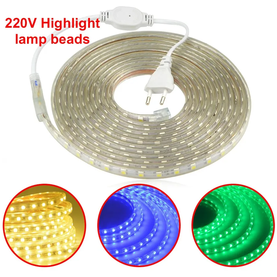 AC 220V IP67 LED Strip Light 5050 60LED/MWarm White Flexible High Voltage LED Light Waterproof For Room 1M 2M 3M 5M 8M 10M 15M
AC 220V IP67 LED Strip Light 5050 60LED/MWarm White Flexible High Voltage LED Light Waterproof For Room 1M 2M 3M 5M 8M 10M 15M