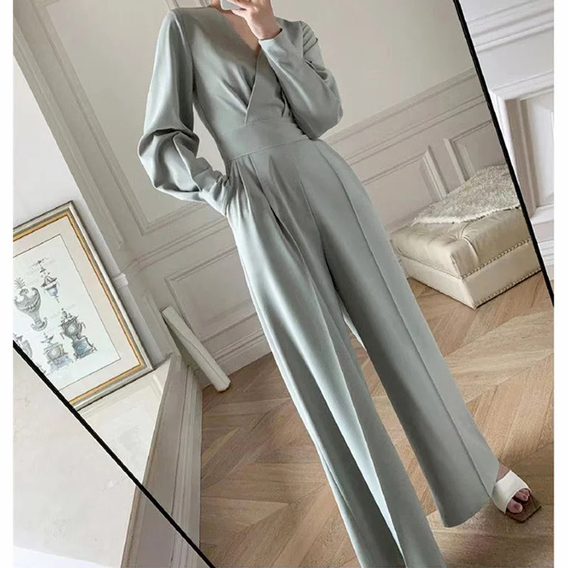 Женский офисный комбинезон с V-образным вырезом и длинным рукавом, элегантный темпераментный Тонкий Свободный комбинезон с широкими штанин...
Женский офисный комбинезон с V-образным вырезом и длинным рукавом, элегантный темпераментный Тонкий Свободный комбинезон с широкими штанин...