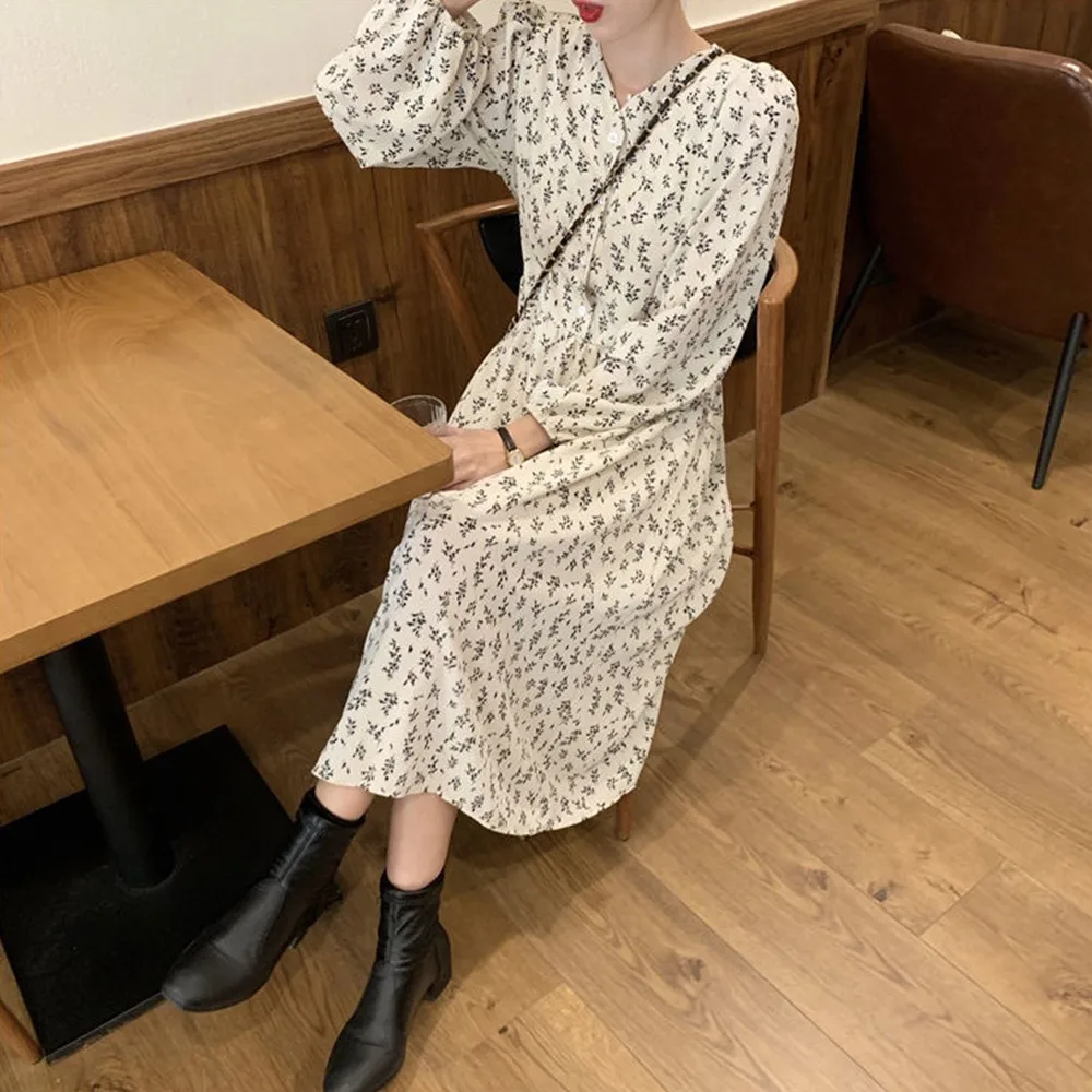 Women Floral Dress Cross V Neck Wood Ears Bodycon Dress Chiffon Long Sleeve Women Retro Floral Dress Summer
Women Floral Dress Cross V Neck Wood Ears Bodycon Dress Chiffon Long Sleeve Women Retro Floral Dress Summer